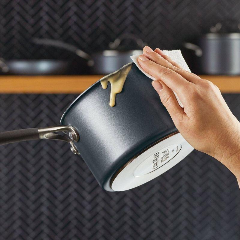 Circulon A1 Series with ScratchDefense Technology 2qt Nonstick Induction Straining Saucepan with Lid Graphite: Dishwasher-Safe Aluminum Cookware