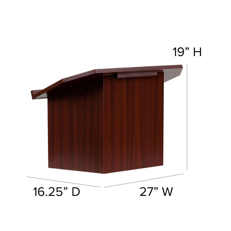 Collette Foldable Tabletop Lectern in Mahogany - Slanted Top with Ledge