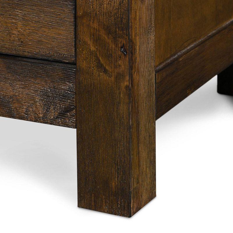 Stratford 2 Drawer Nightstand Classic Brown - Finch: Bedside Storage, Rustic Farmhouse Design