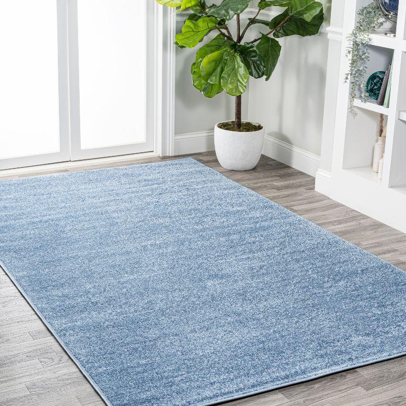 8'x10' Haze Solid Low-Pile Area Rug, Classic Blue - JONATHAN Y