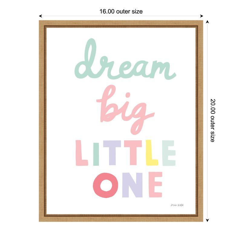 Amanti Art Dream Big Little One Cursive by Ann Kelle Canvas Wall Art Print Framed 16 x 20-in.