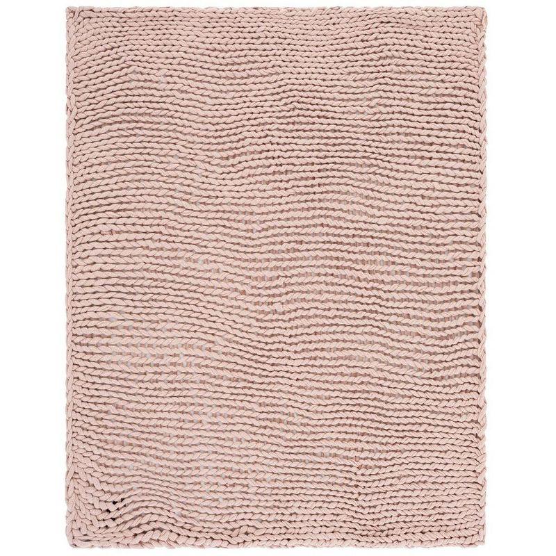 Adalina Pale Pink Cotton Knitted Throw Blanket