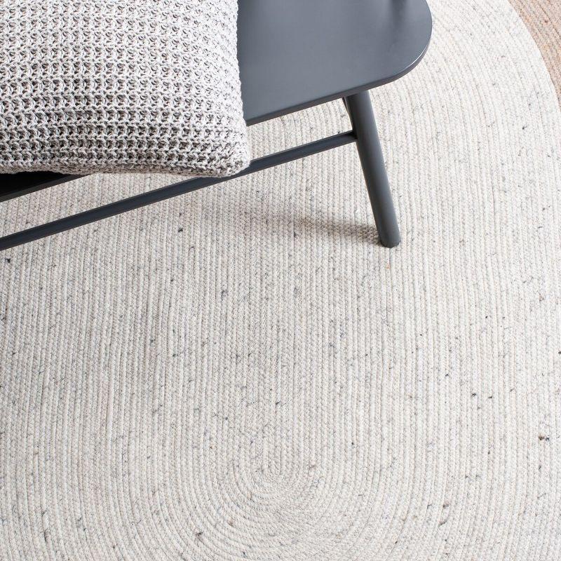 Braided BRD903 Hand Woven Indoor Accent Rug - Charcoal/Ivory - 3' Round - Safavieh