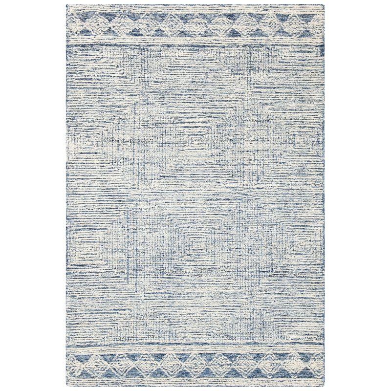 Abstract ABT349 Hand Tufted Area Rug - Ivory/Navy - 4' X 6' - Safavieh.