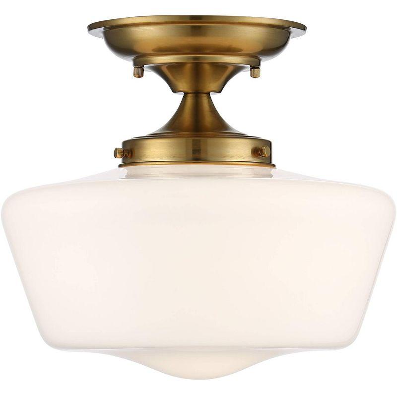 Soft Gold Opal Glass Globe Farmhouse Ceiling Light 20" x 9"