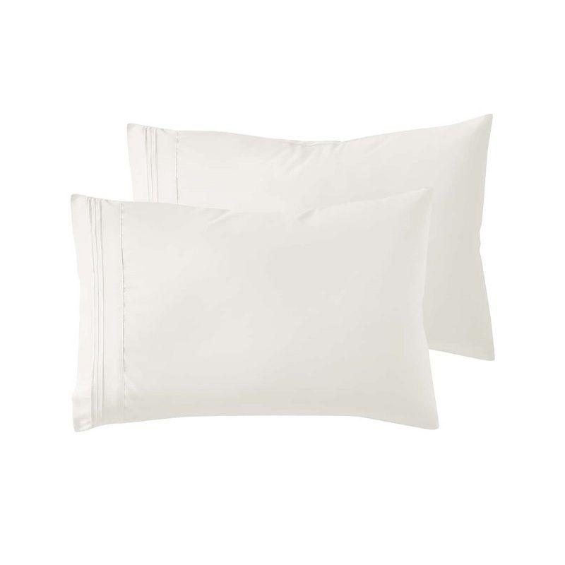 Nestl Luxury Soft Microfiber Standard/Queen Size Pillowcases, Set of 2, Off White