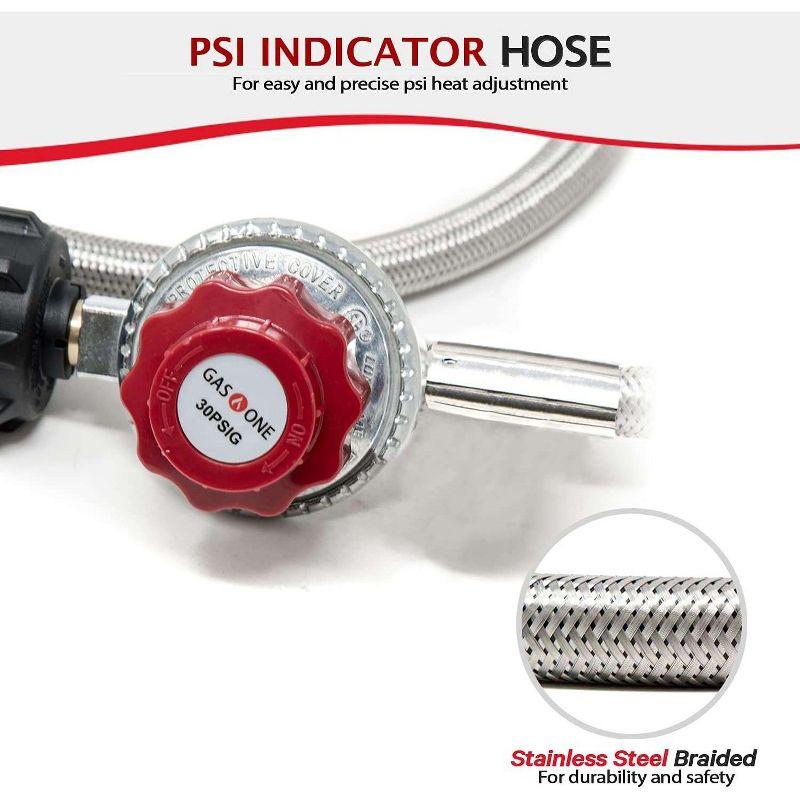 GasOne 275,000 BTU Propane Burner Cooker With Regulator with Steel Braided Hose For Outdoor Cooking, Turkey Fry