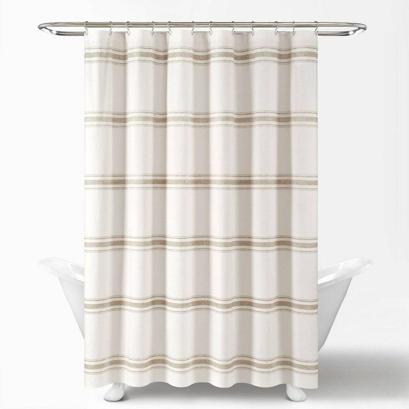 Farmhouse Striped Shower Curtain - Lush Décor