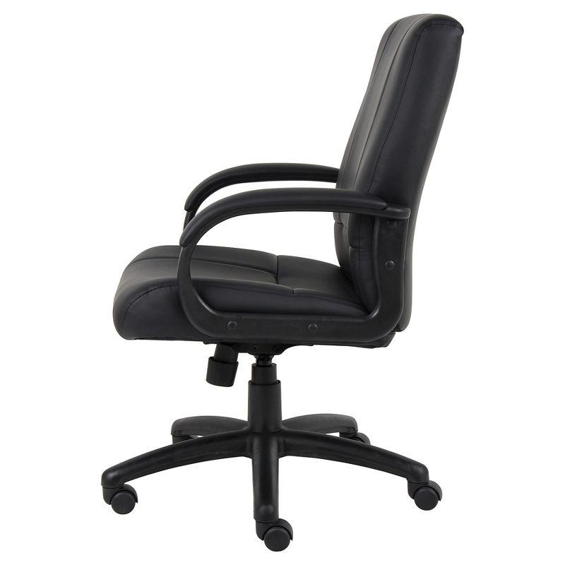 Caressoft Executive Mid Back Chair Black - Boss Office Products