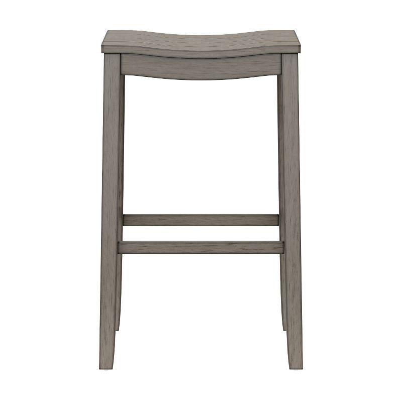 Fiddler Backless 30" NonSwivel Barstool Aged Gray: Coastal Charm, Wood Legs - Hillsdale Furniture