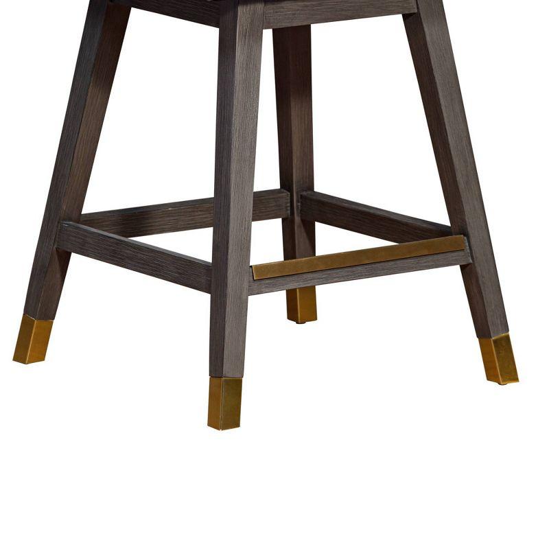 Armen Living Amalie Wood Finish with Fabric Swivel Counter Height Barstool