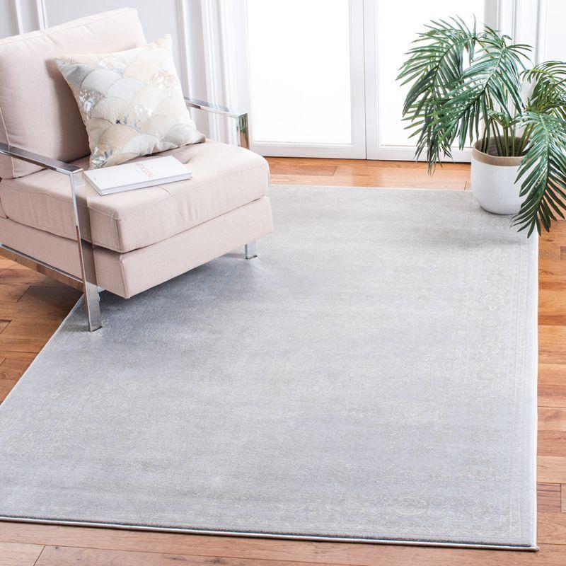 Elegant Vintage 5' x 7' Hand-Knotted Gray Synthetic Area Rug