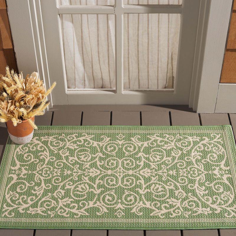 Courtyard CY2098 Power Loomed Indoor and Outdoor Accent Rug - Olive/Natural - 2'7"x5' - Safavieh