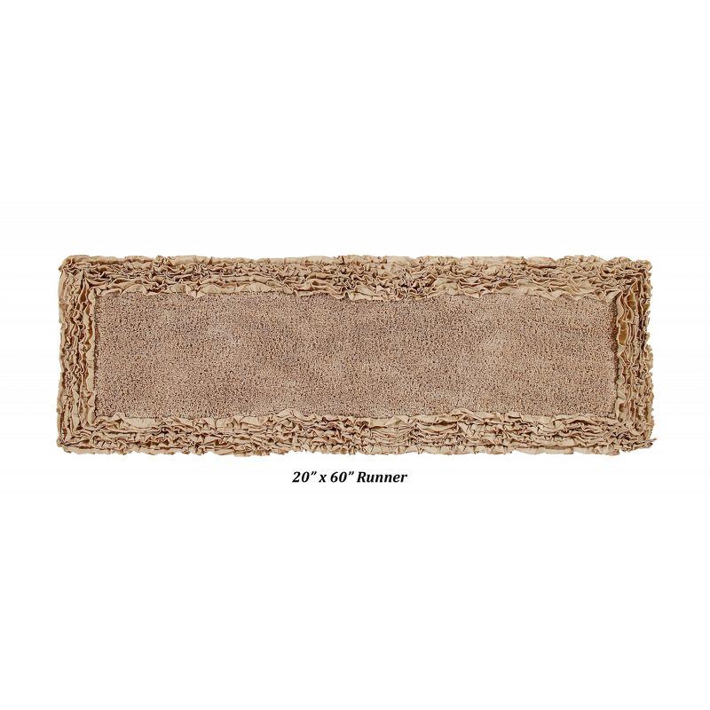 Better Trends Shaggy Boader 100% Cotton Tufted Non- Slip Backing Bath Rug 20" x 60" Runner - Beige