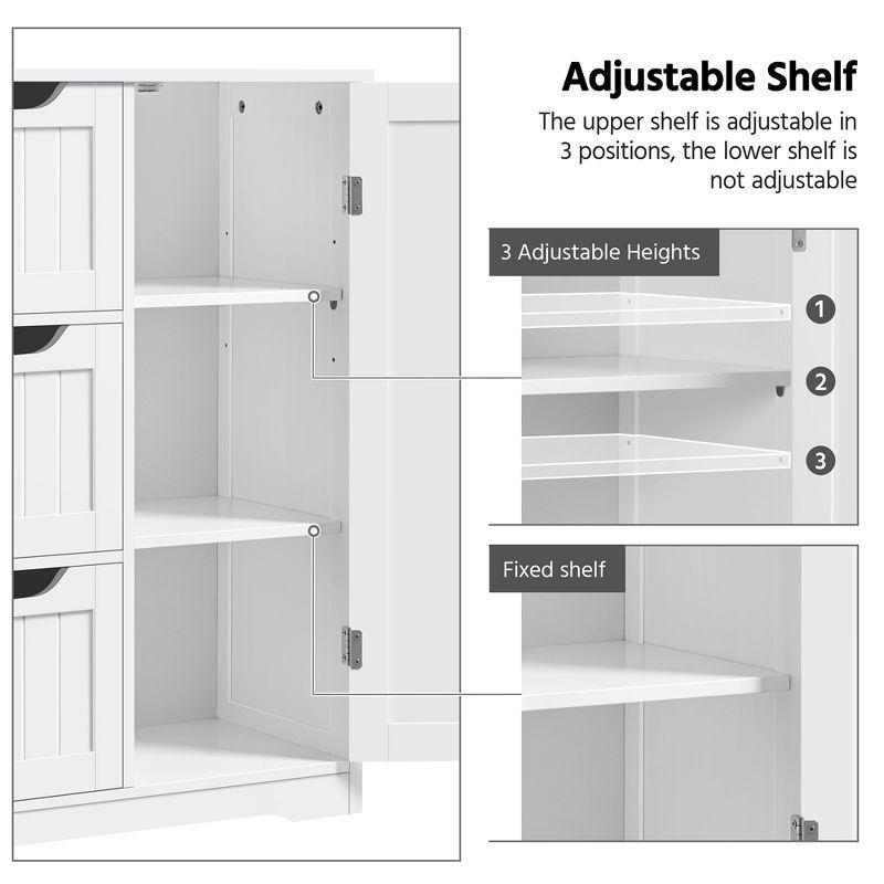 Yaheetech Free-Standing Bathroom Storage Cabinet Floor Cabinet White