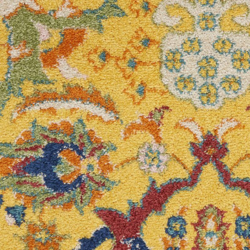 Bohemian Bliss Yellow Floral Synthetic 7' x 10' Area Rug