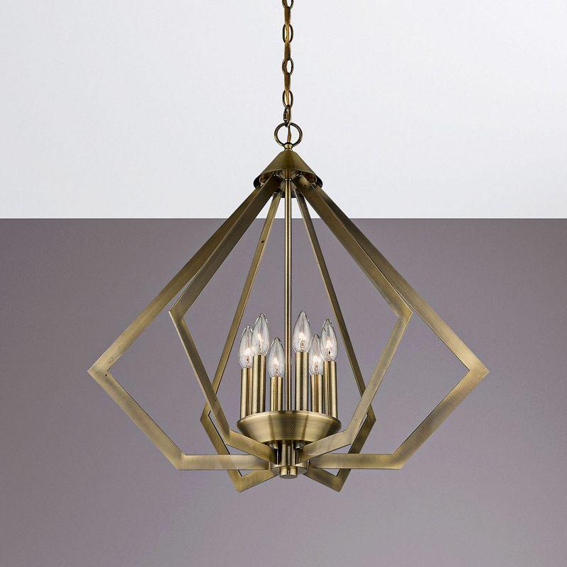 Livex Lighting Prism 6 - Light Chandelier in  Antique Brass