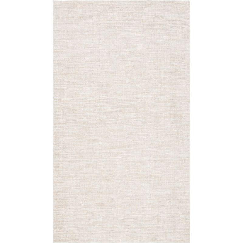 Hand-Knotted Beige Cotton Rectangular 6' x 9' Area Rug