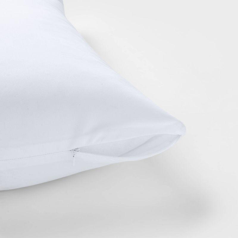 Room Essentials™ Standard Queen Soft Zippered Machine Washable Pillow Protector- 2 Pack- White: 100% Polyester, OEKO-TEX Certified