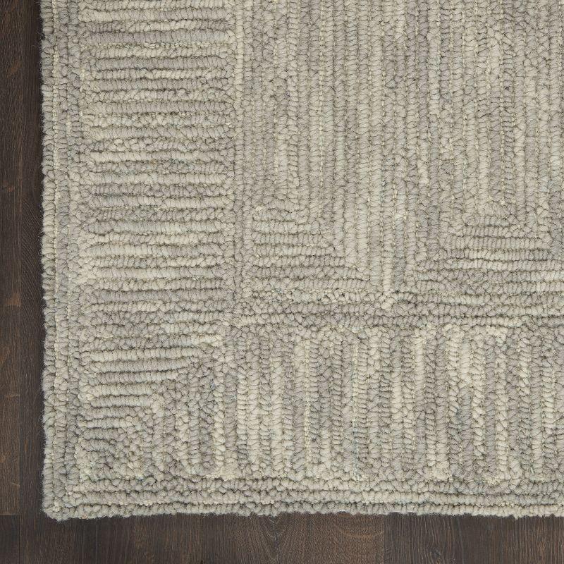 Hand-Tufted Gray Wool Rectangular Easy Care Area Rug