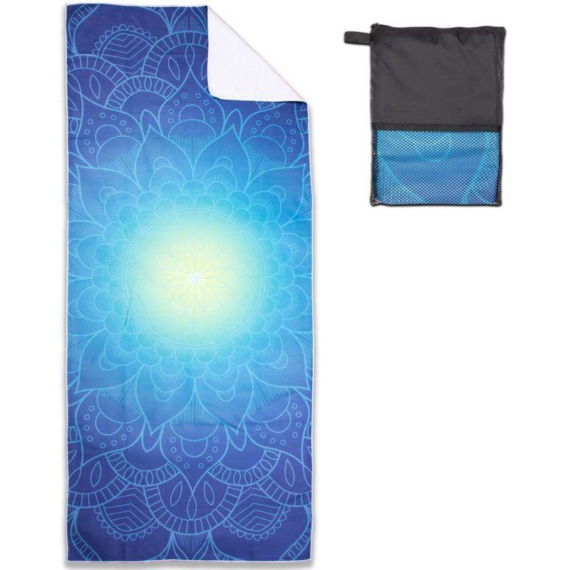 Arkwright Mandala Microfiber Beach Towels (30x70 in.) - Oversized Beach Towel Lightweight for Spa, Bath, Pool - Blue