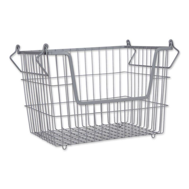 Metal Basket Cool Gray Rectangle Medium 13X11X9