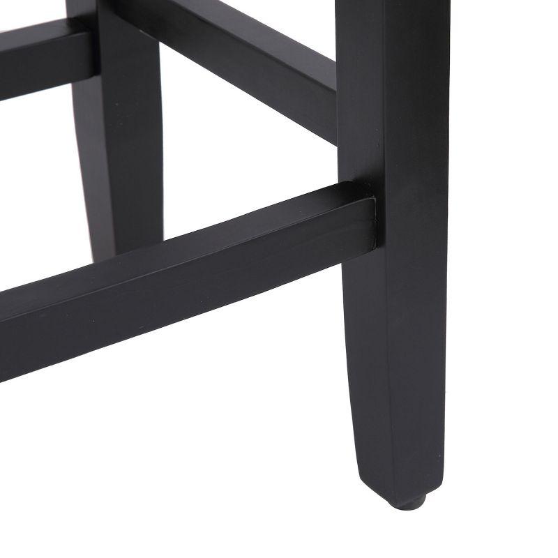 WestinTrends 24" Upholstered Saddle Seat Counter Stool, Black/Gray