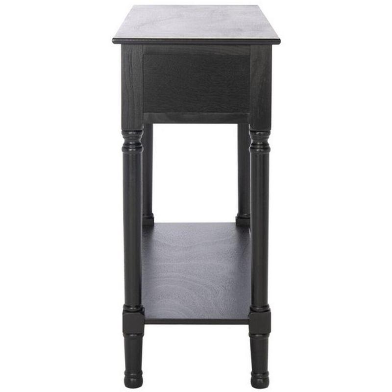 Landers Black Wood 2-Drawer Console Table with Storage