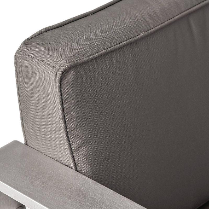 Cape Coral 2pk Aluminum Patio Club Chair - Gray - Christopher Knight Home: Weather-Resistant, Modern Design