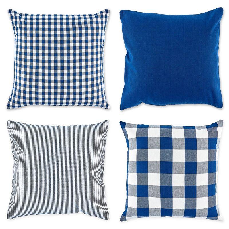 4pk Assorted Throw Pillow Covers Navy/Off White - Design Imports