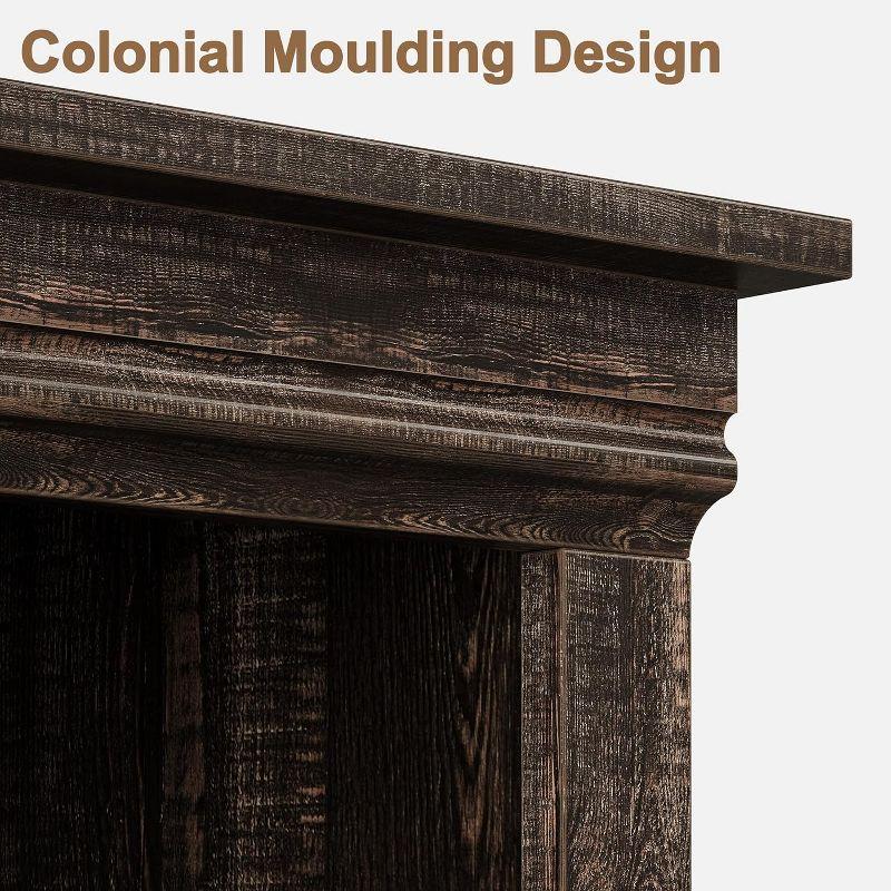 5-Tier Wooden Bookshelves with Cabinet Doors and Bookcases with Doors Floor Bookshelves and Office Storage Cabinets