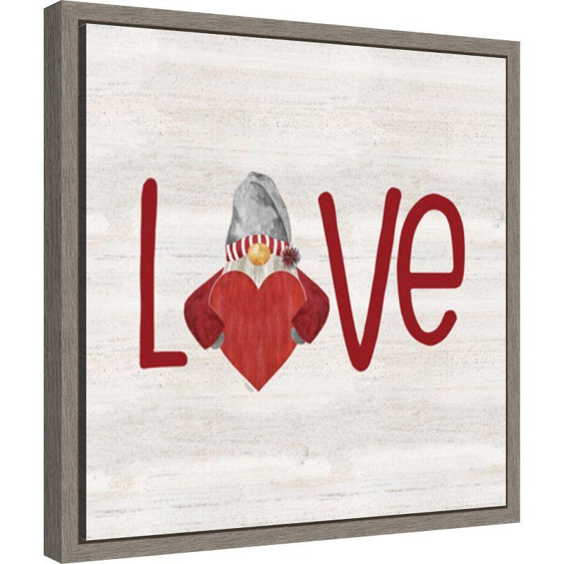 Amanti Art Valentine Gnomes III Love by Tara Reed Canvas Wall Art Print Framed 16 x 16-in.