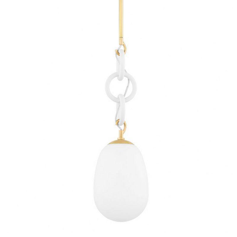 Marina Pendant Light by Eny Lee Parker x Mitzi - White and Brass / 8.5"