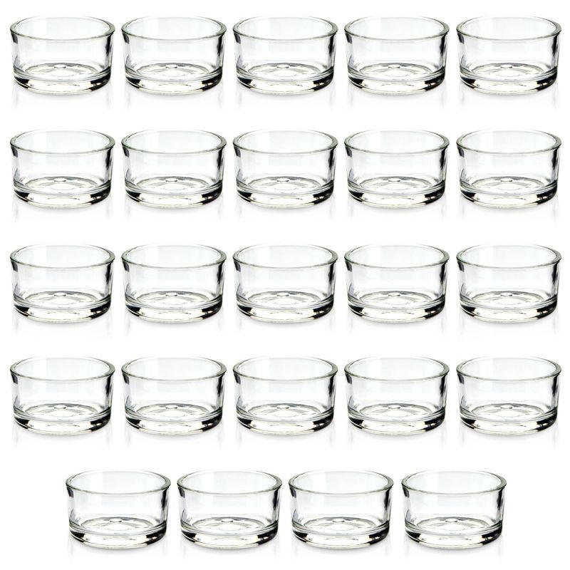 Clear Glass Tealight Candle Holders Set of 24