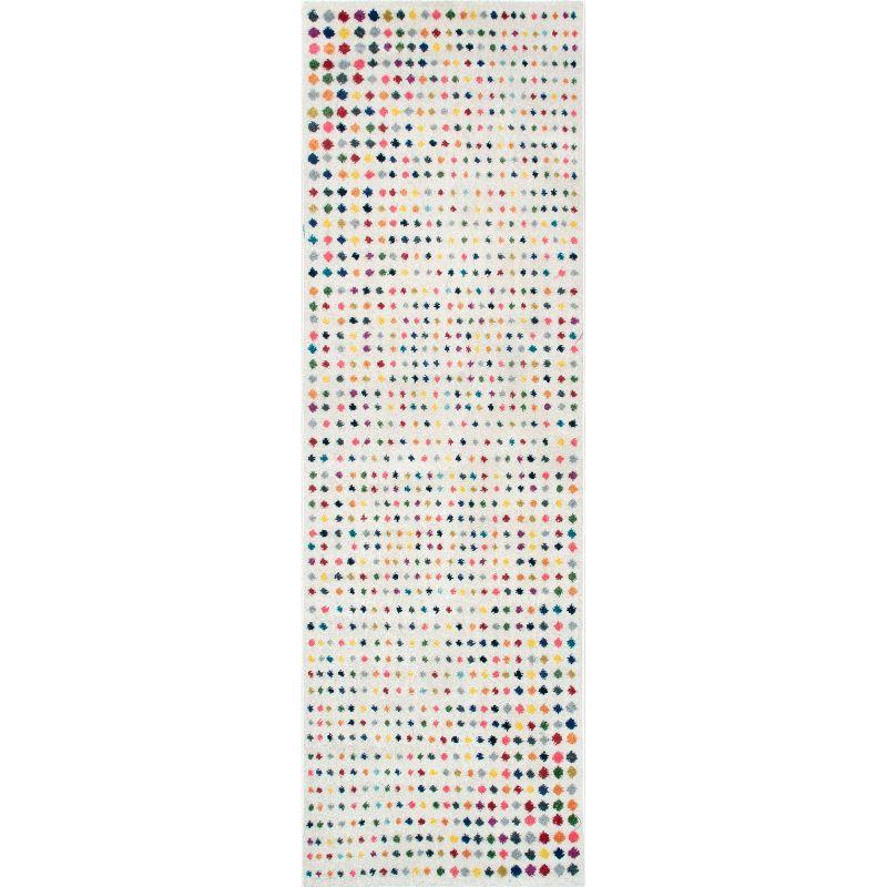 Nuloom Dorie Polka Dot 2x8 Runner Indoor Area Rug for Living Room Bedroom Dining Room Entryway Hallway Kitchen, Multicolor/Ivory