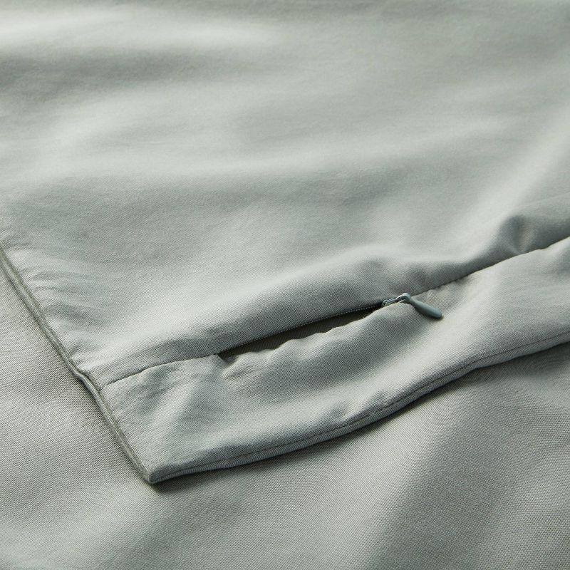 Euro Lyocell Cotton Blend Comforter Sham Sage Green - Casaluna™: OEKO-TEX Certified, Zipper Closure, 220 Thread Count