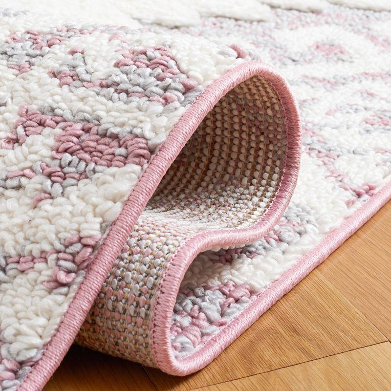 Moroccan Tassel Shag MTS652 Power Loomed Indoor Area Rug - Pink/Ivory - 5'3"x7'6" - Safavieh