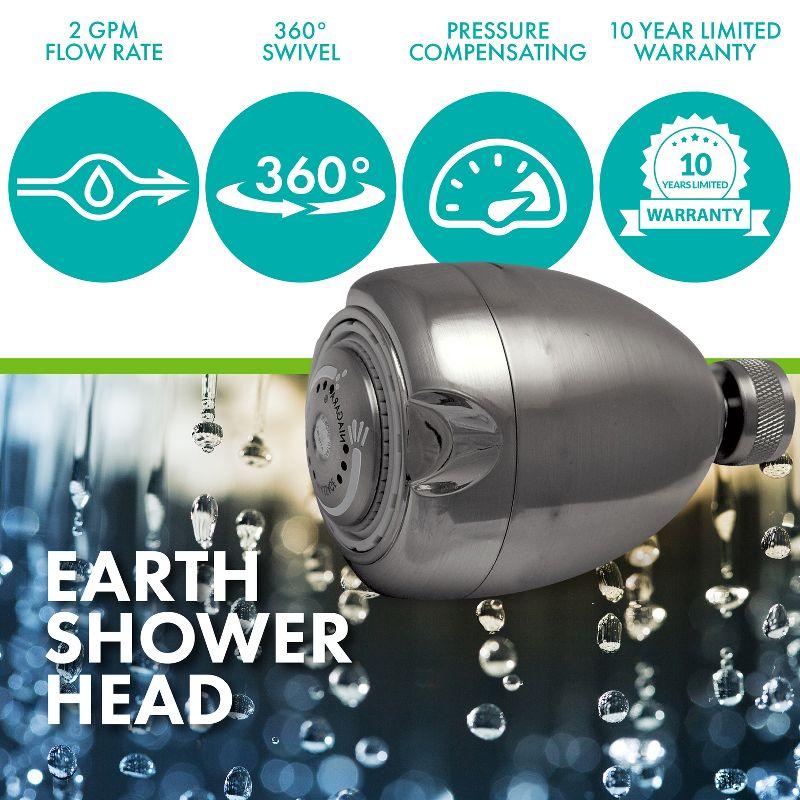 Niagara Conservation Earth Spa 3-Spray with 2 GPM 2.7-in. Wall Mount Adjustable Fixed Shower Head