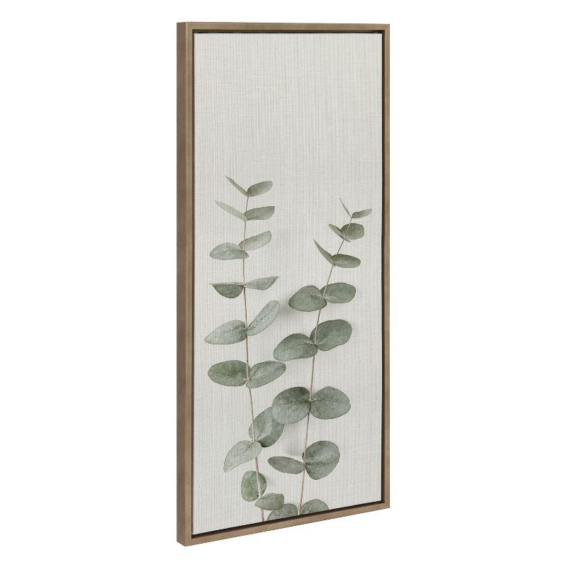 Kate and Laurel Sylvie Eucalyptus Botanical II Framed Canvas by The Creative Bunch Studio, 18x40, Gold