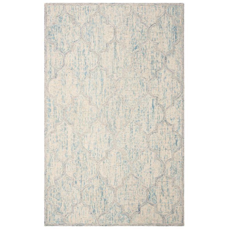 Abstract ABT474 Handmade Indoor Area Rug - Ivory/Light Blue - 6'x9' - Safavieh