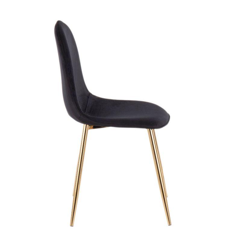 Set of 2 Pebble Contemporary Dining Chairs Gold/Black - LumiSource