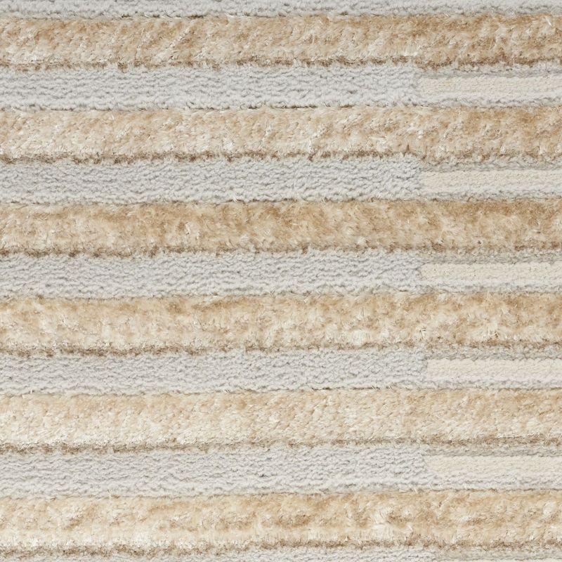 Brushstrokes Abstract Machine Woven Polyester/Polypropylene Area Rug in Beige