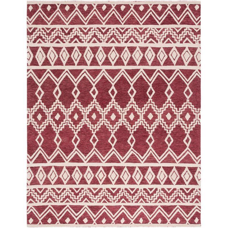 Abstract ABT851 Handmade Indoor Area Rug - Red/Ivory - 8'x10' - Safavieh