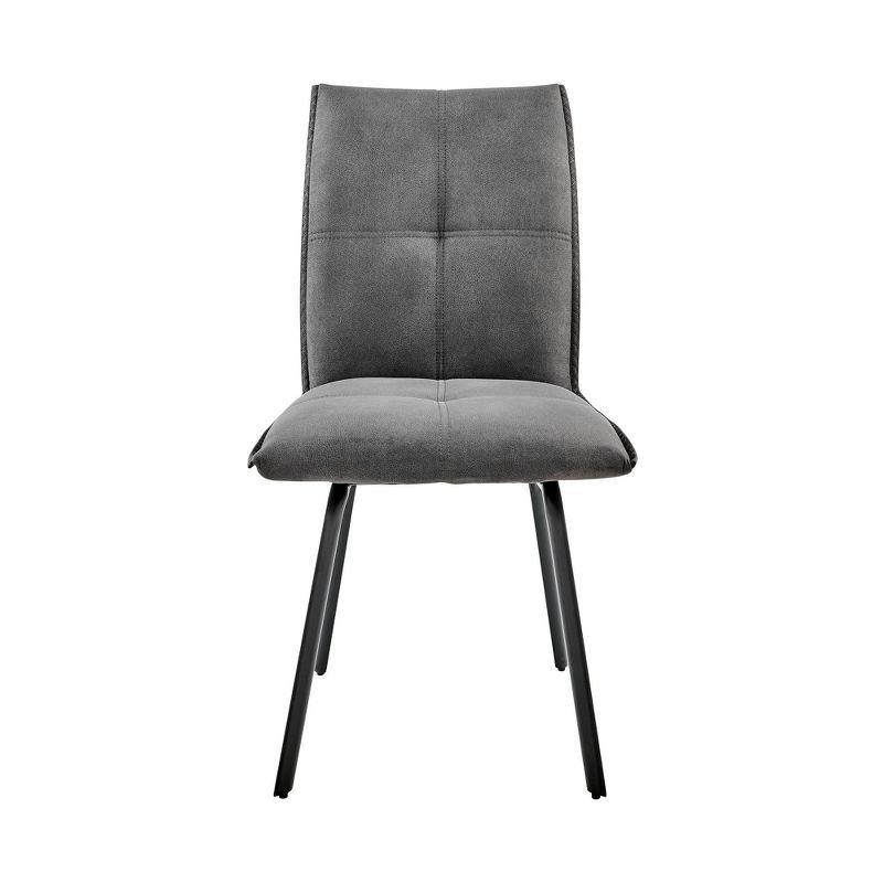 High Charcoal Metal Upholstered Side Chair Set of 2