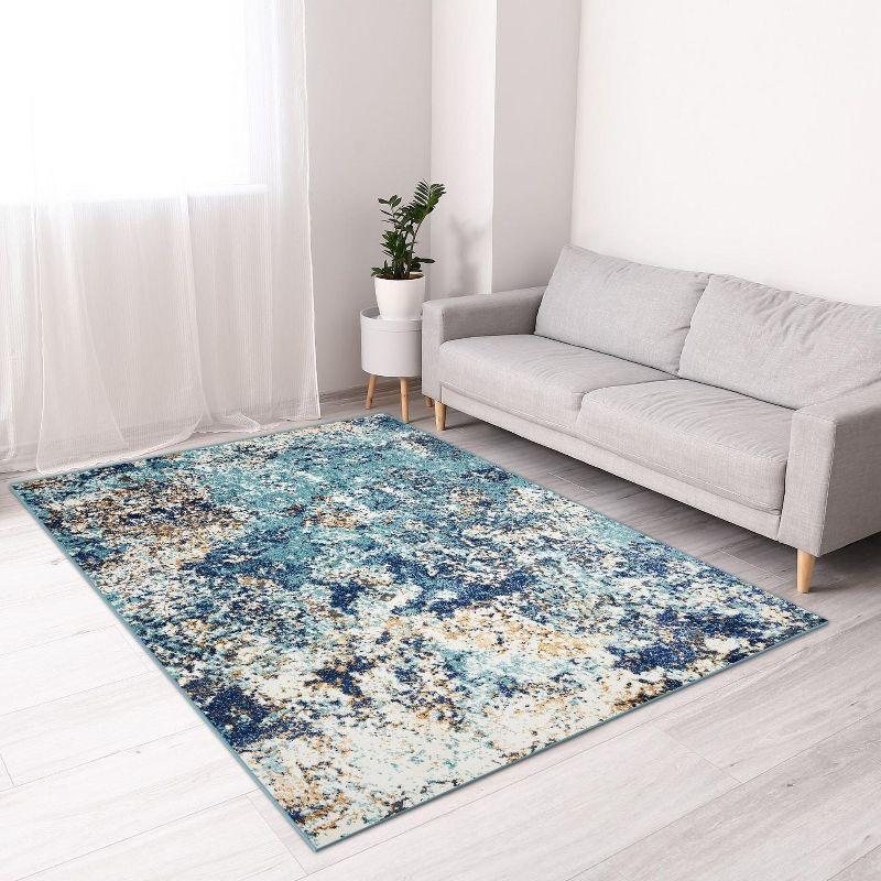 Luxe Weavers Beverly Collection Blue 8x10 Modern Abstract Area Rug