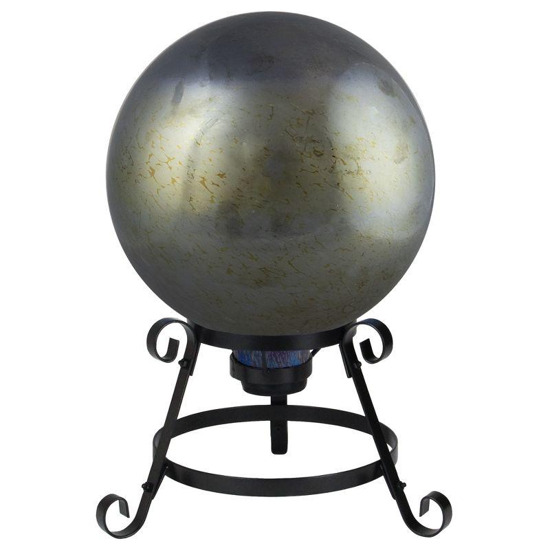 10" Gold and Silver Metallic Mirrored Glass Outdoor Garden Gazing Ball