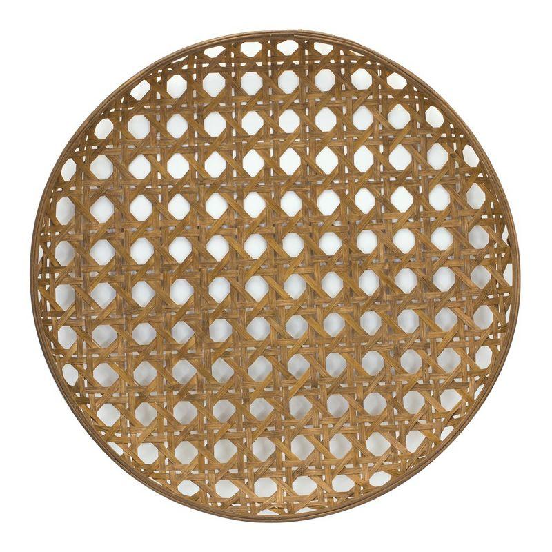 Melrose Large Round Bamboo Woven Decorative Tray