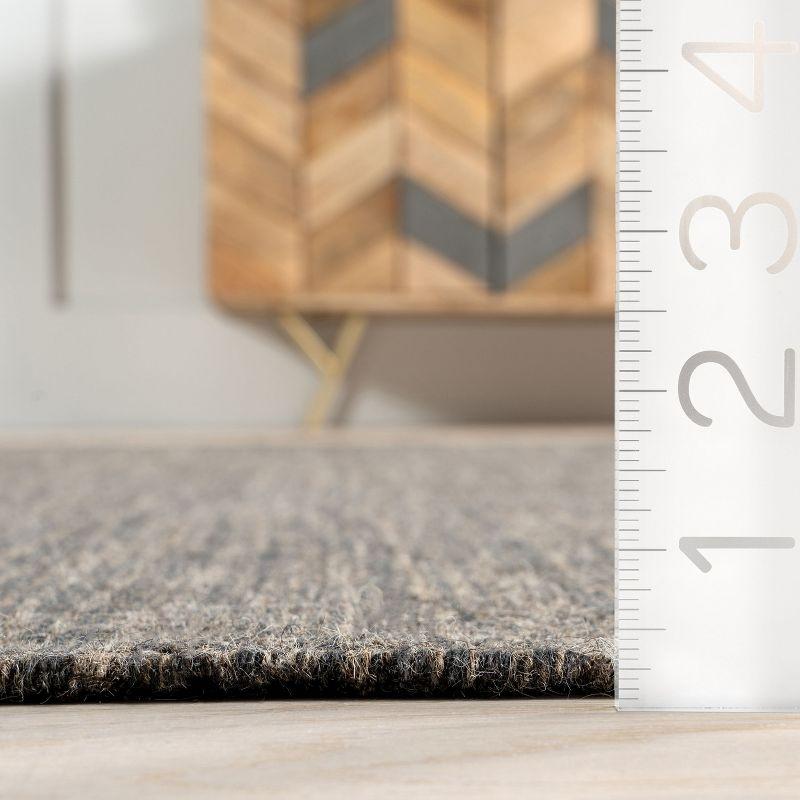 Nuloom Black Brooklyn Tasseled Wool Area Rug, 9' x 12', Black