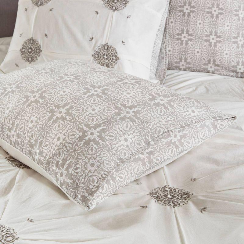 Malia 6 Piece Embroidered Cotton Reversible Comforter Set