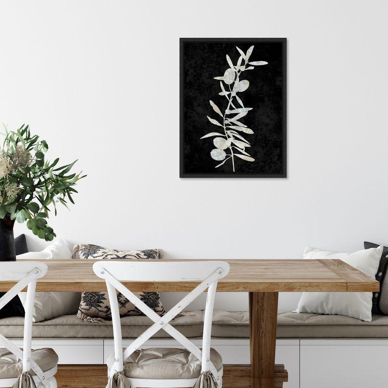 Amanti Art Plant Life White on Black IV by Danielle Carson Canvas Wall Art Print Framed 18 x 24-in.